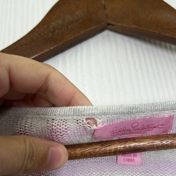 Lilly Pulitzer - Stasia Heathered Lilac And Gray Striped Verbena Sweater Size XS - Picture 11 of 11